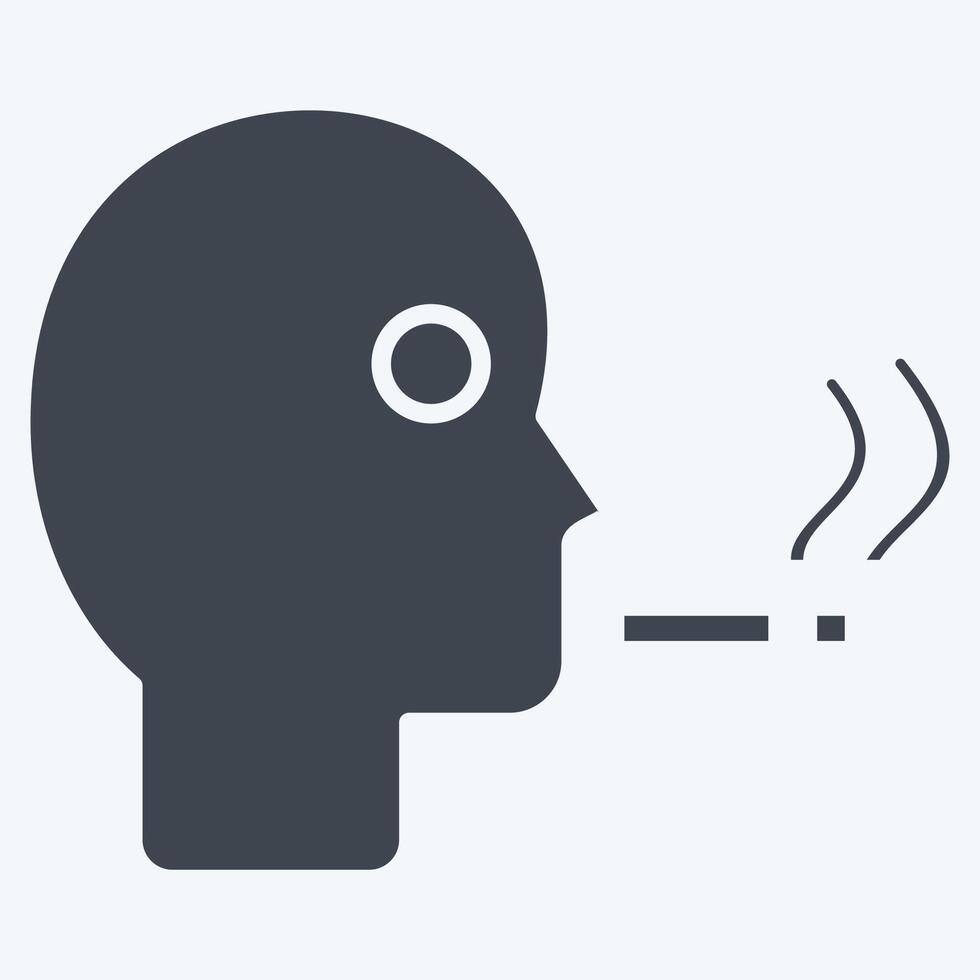 Icon Man Smoking. related to Smoking symbol. glyph style. design editable vector
