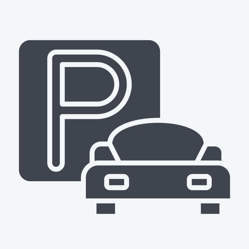 Icon Parking. related to Parking symbol. glyph style. design editable vector
