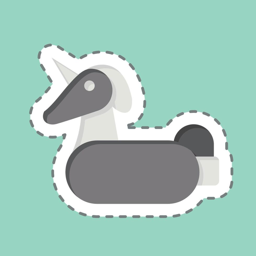 Sticker line cut Life Saver. related to Summer symbol. design editable vector