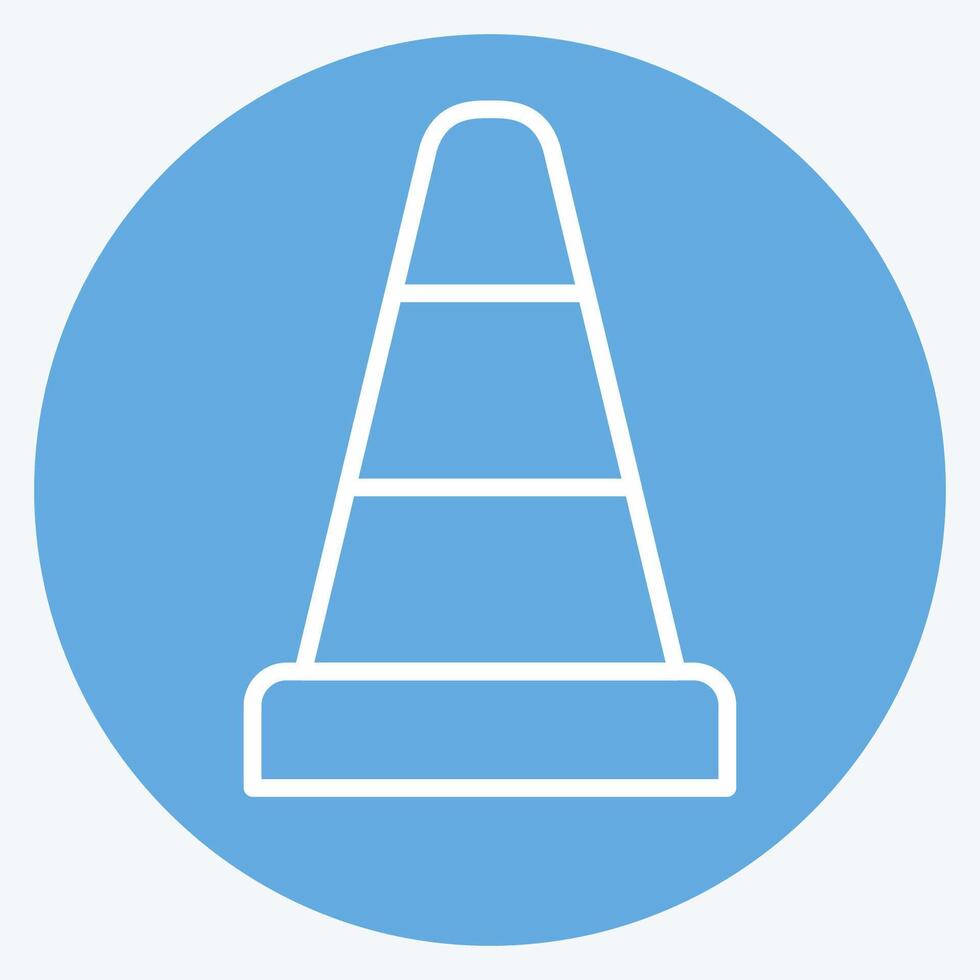 Icon Traffic Cone. related to Parking symbol. blue eyes style. design editable vector
