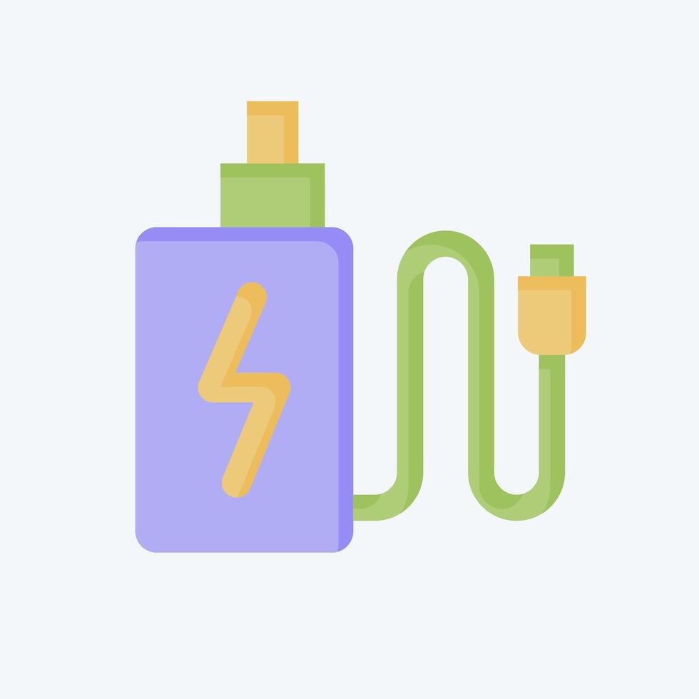 Icon Charging. related to Vape symbol. flat style. design editable vector