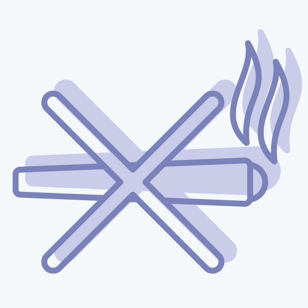 Icon Ban Smoking. related to Smoking symbol. two tone style. design editable vector