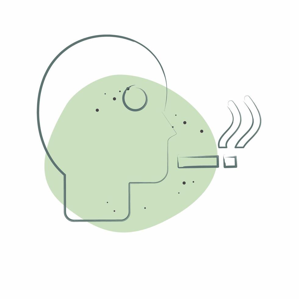 Icon Man Smoking. related to Smoking symbol. Color Spot Style. design editable vector