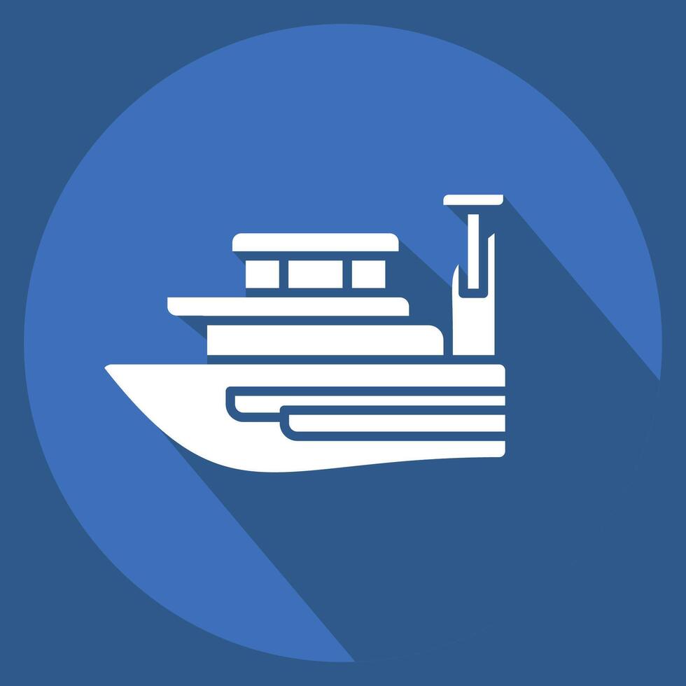 Icon Yacht. related to Summer symbol. long shadow style. design editable vector