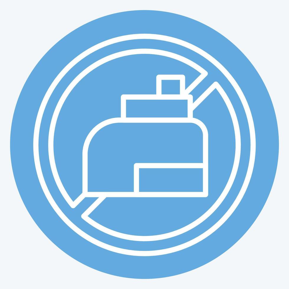 Icon No Vaping. related to Vape symbol. blue eyes style. design editable vector