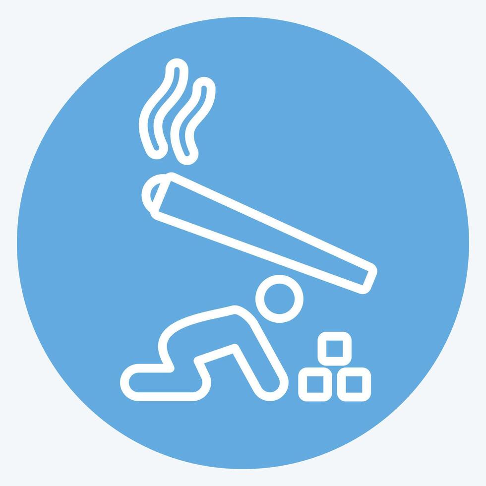 Icon Passive Smoking. related to Smoking symbol. blue eyes style. design editable vector