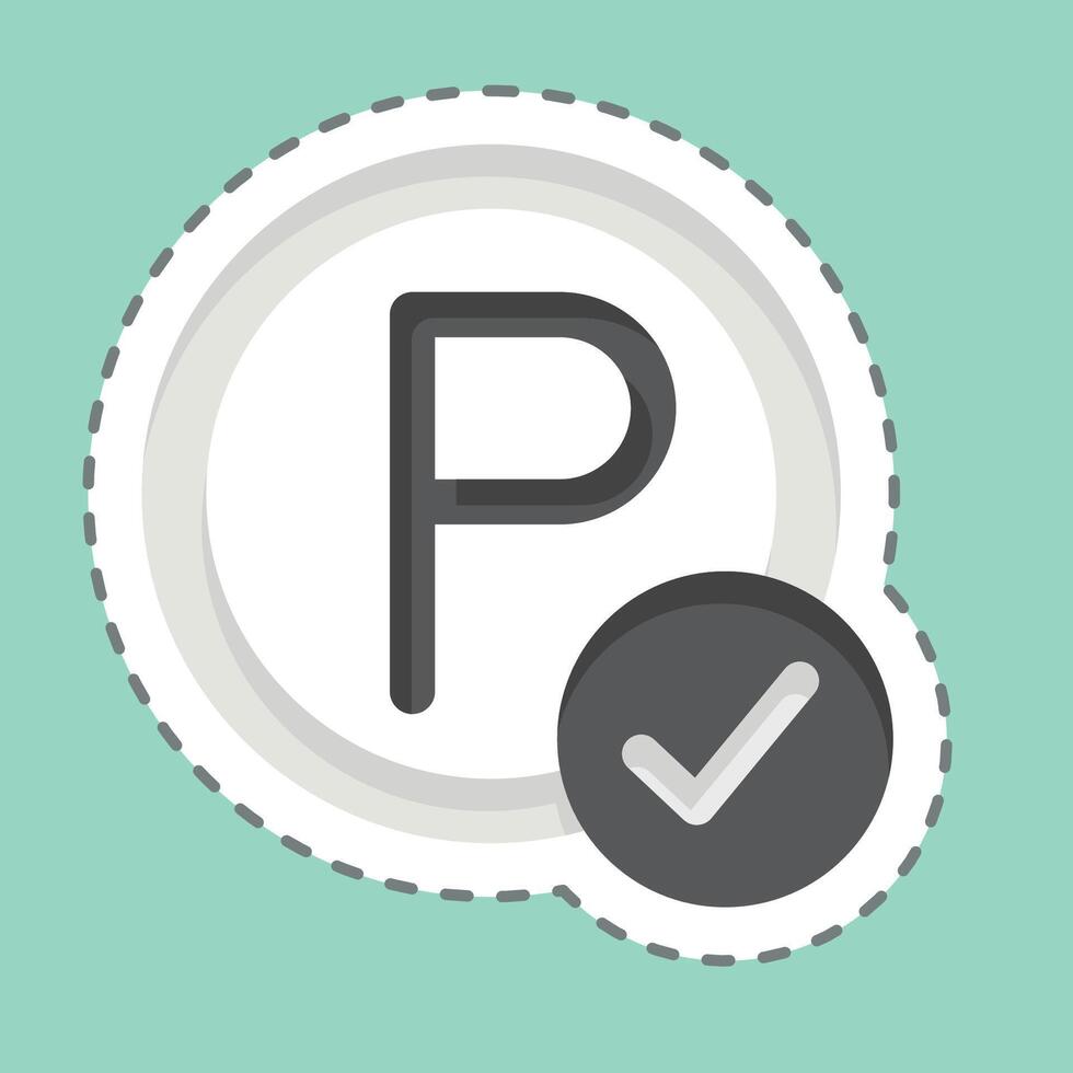 Sticker line cut Parking Time. related to Parking symbol. design editable vector