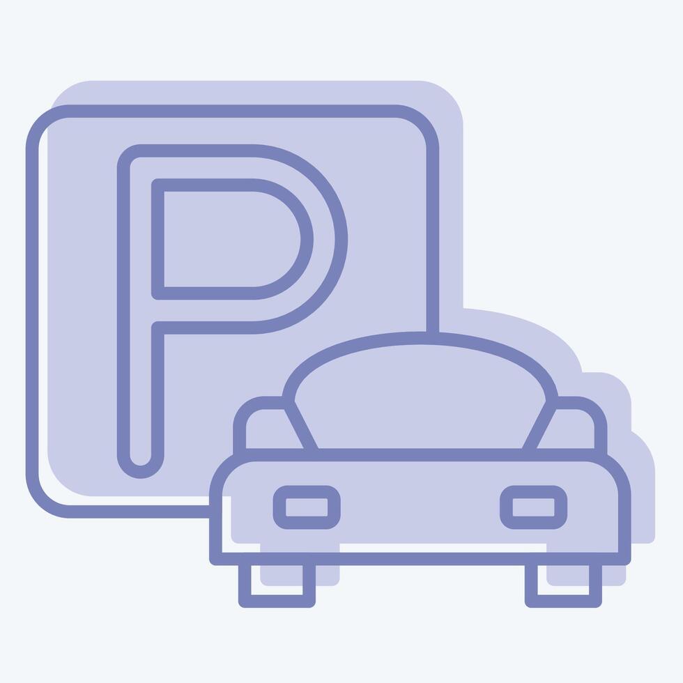 Icon Parking. related to Parking symbol. two tone style. design editable vector
