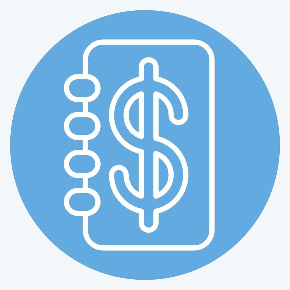 Icon Passbook. related to Savings symbol. blue eyes style. design editable vector