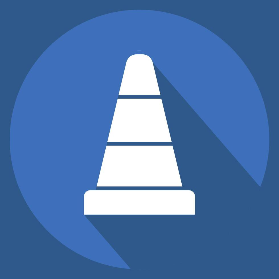 Icon Traffic Cone. related to Parking symbol. long shadow style. design editable vector