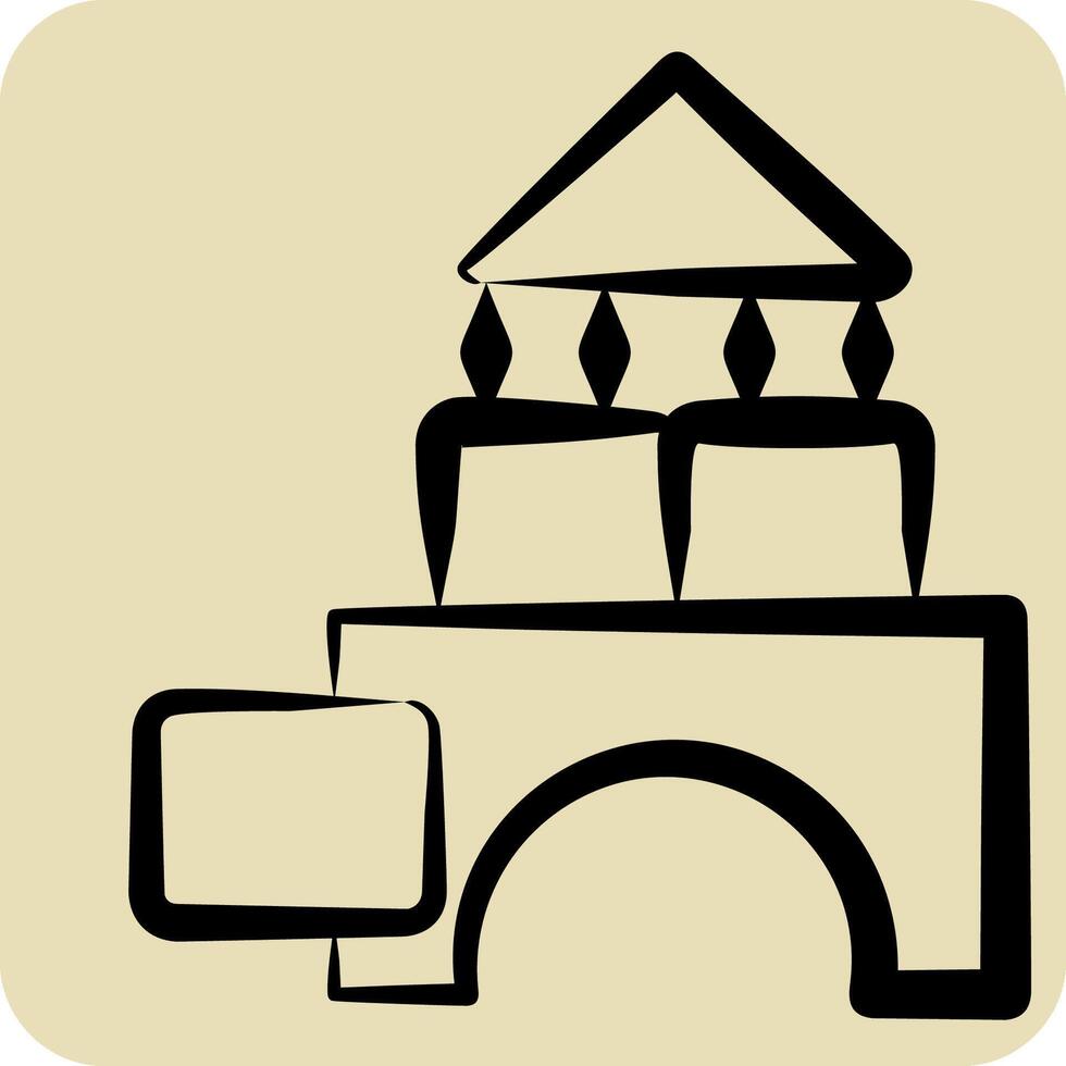 Icon Toy Kindergarten. related to Kindergarten symbol. hand drawn style. design editable vector