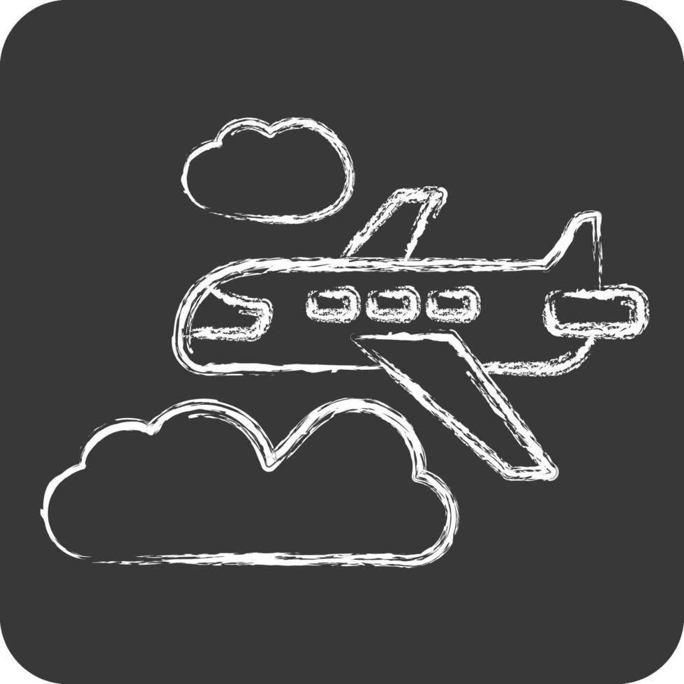 Icon Plane. related to Travel symbol. chalk Style. design editable vector