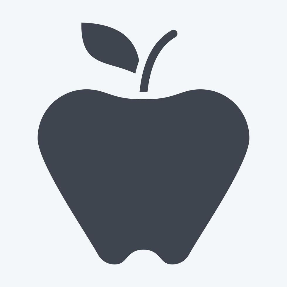 Icon Apple. related to Kindergarten symbol. glyph style. design editable vector