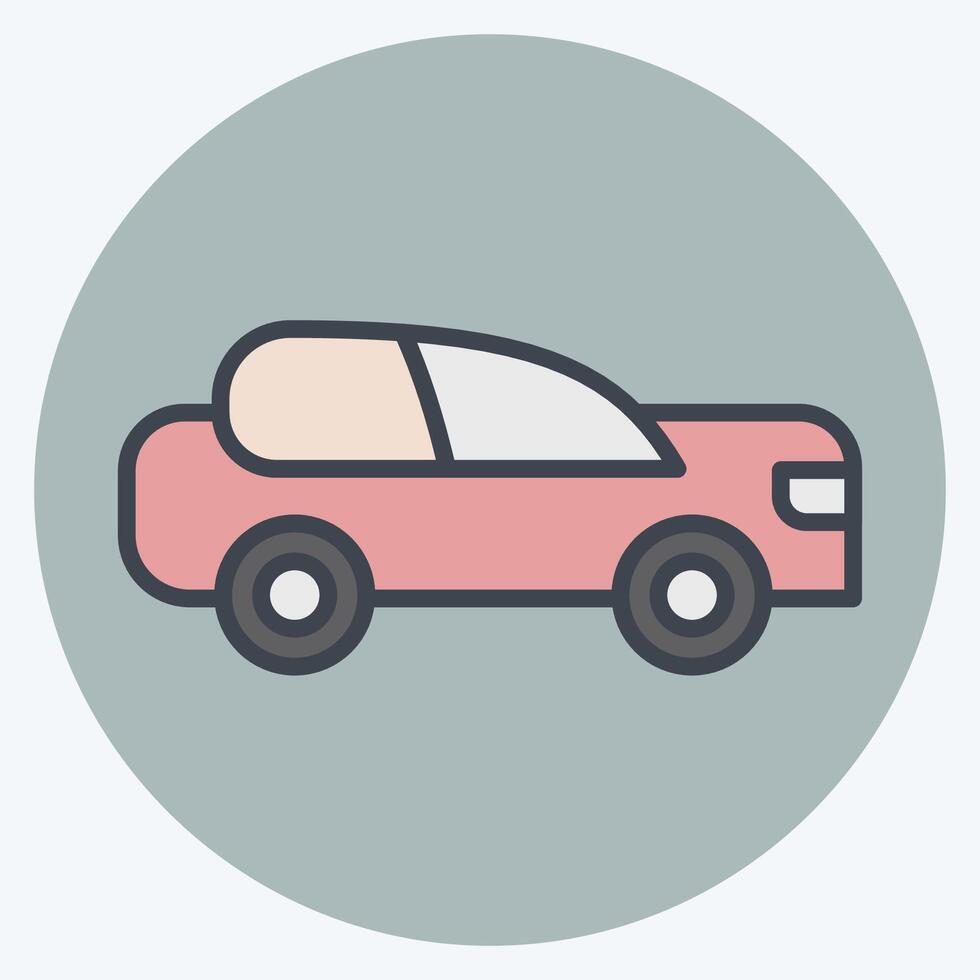 Icon Car. related to Parking symbol. color mate style. design editable vector