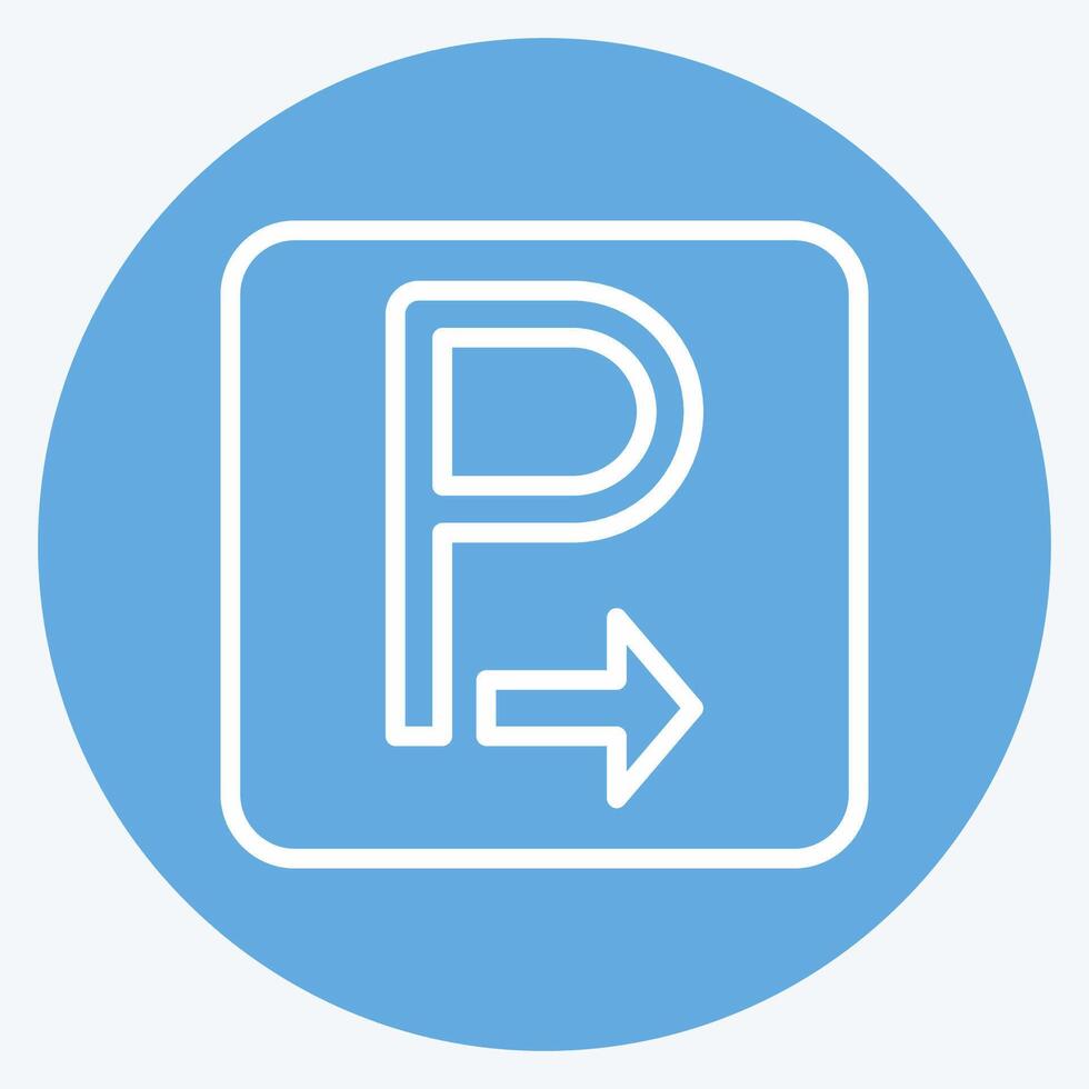 Icon Arrow. related to Parking symbol. blue eyes style. design editable vector