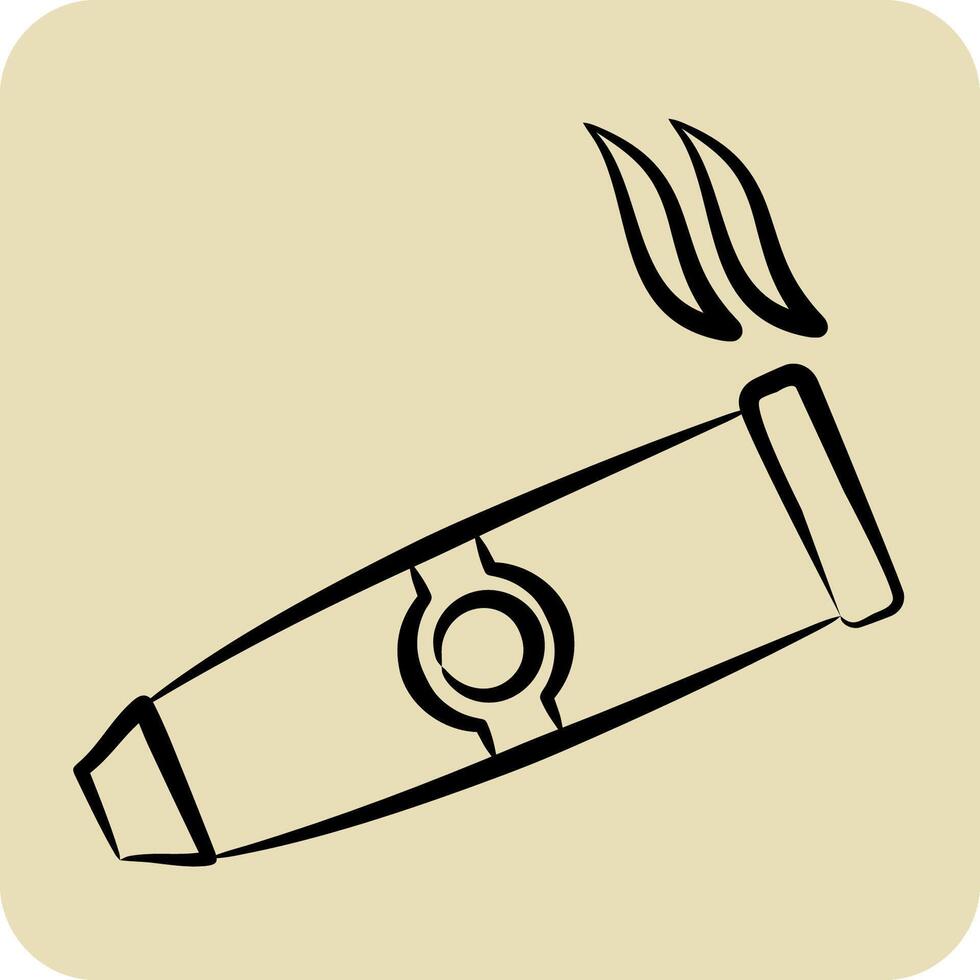 Icon Cigar. related to Smoking symbol. hand drawn style. design editable vector