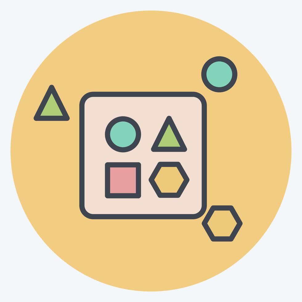 Icon Toy Shape. related to Kindergarten symbol. color mate style. design editable vector