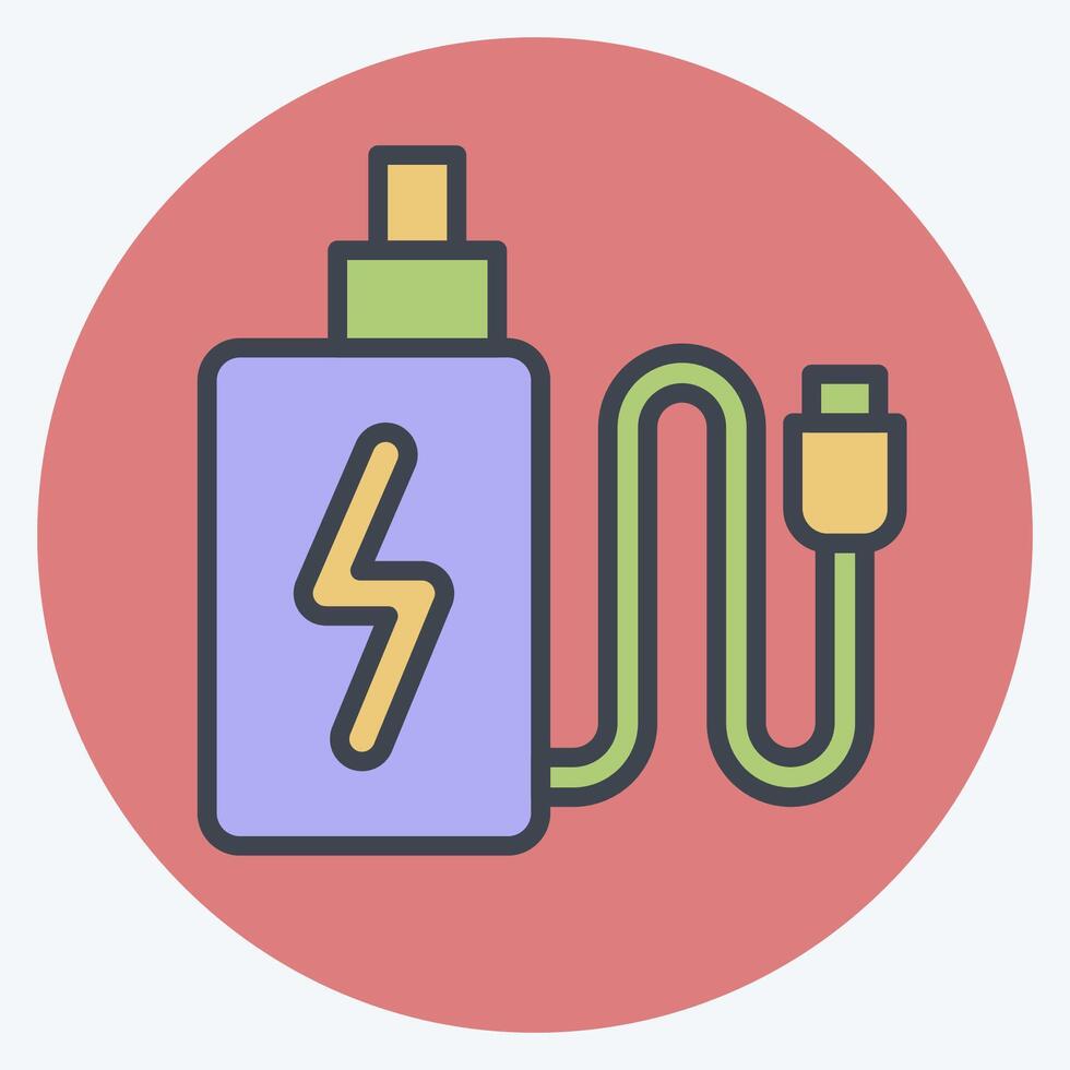 Icon Charging. related to Vape symbol. color mate style. design editable vector