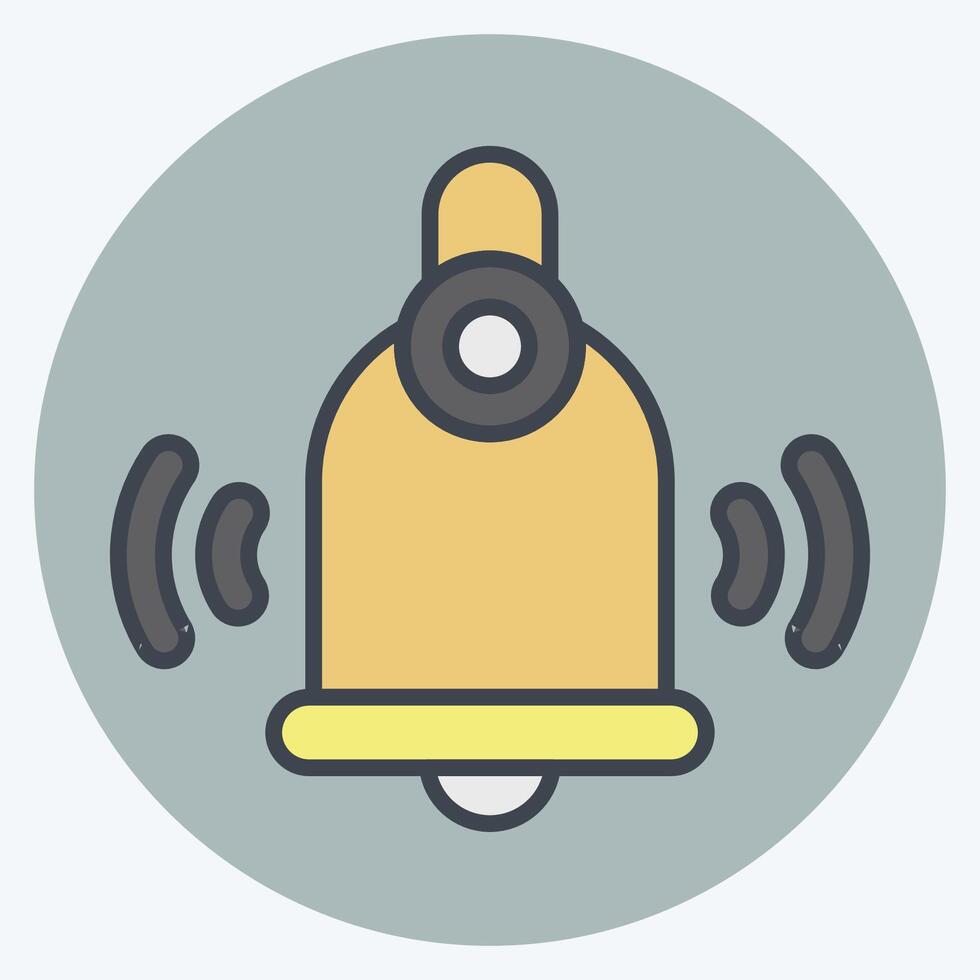 Icon Ring Bell. related to Kindergarten symbol. color mate style. design editable vector