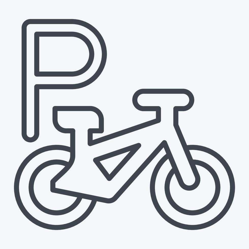 Icon Bike Parking. related to Parking symbol. line style. design editable vector