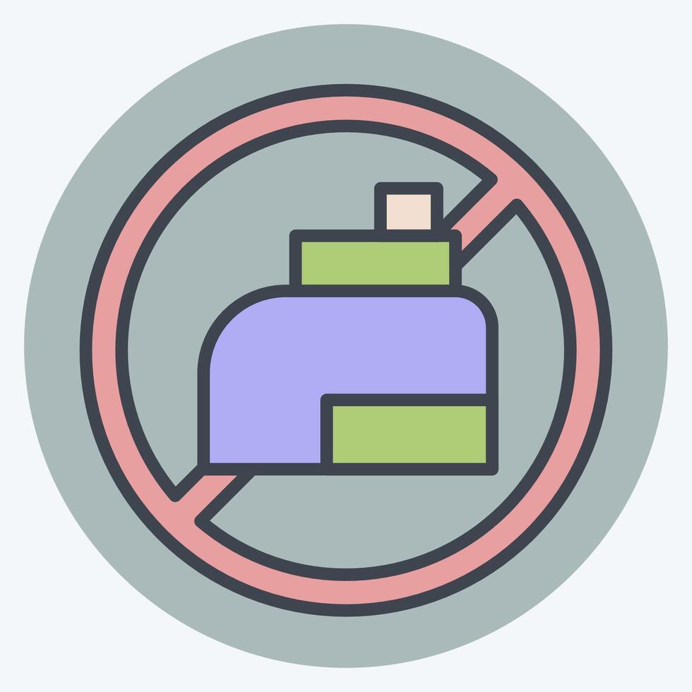 Icon No Vaping. related to Vape symbol. color mate style. design editable vector
