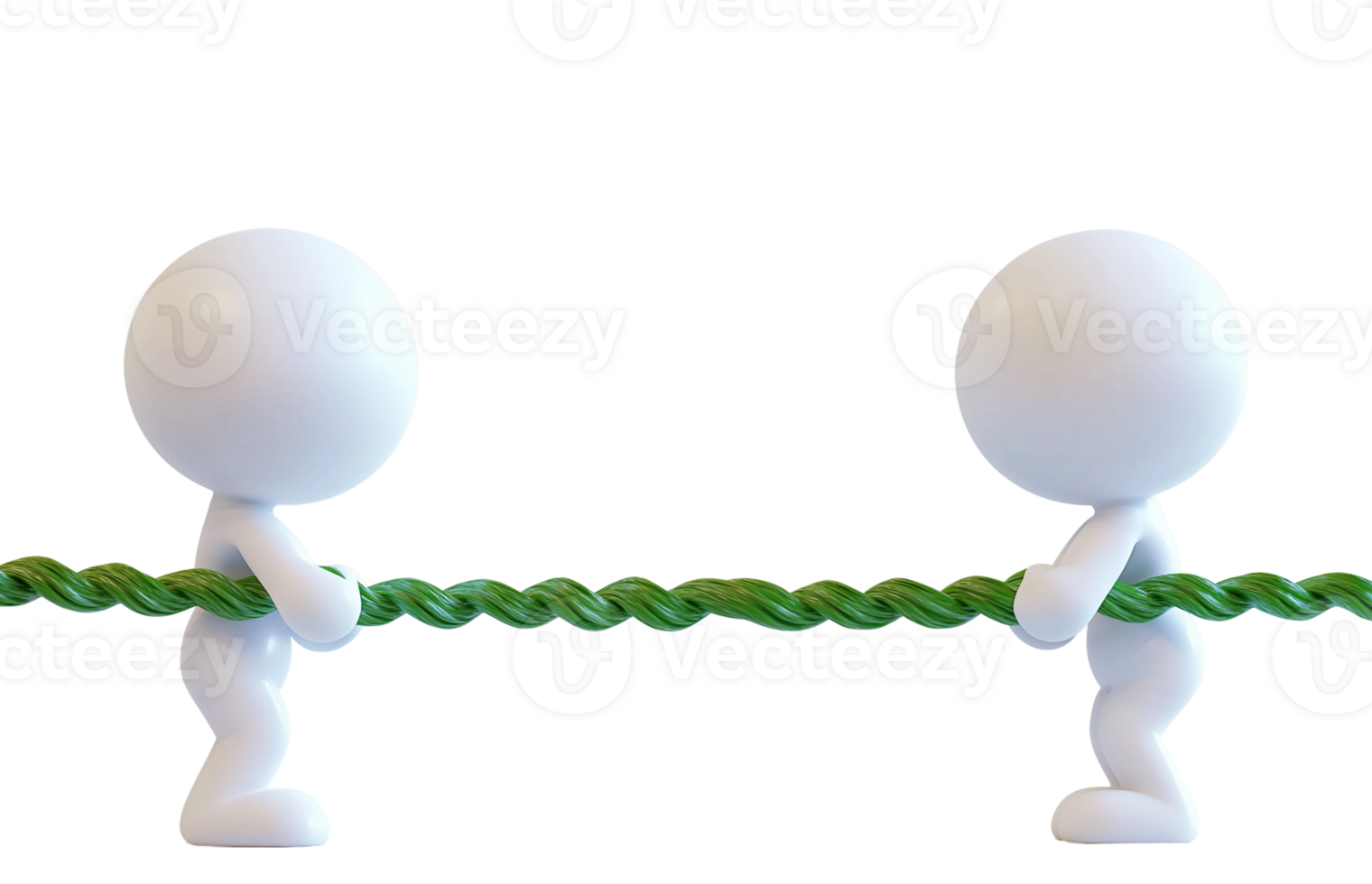 two 3d people pulling a rope png