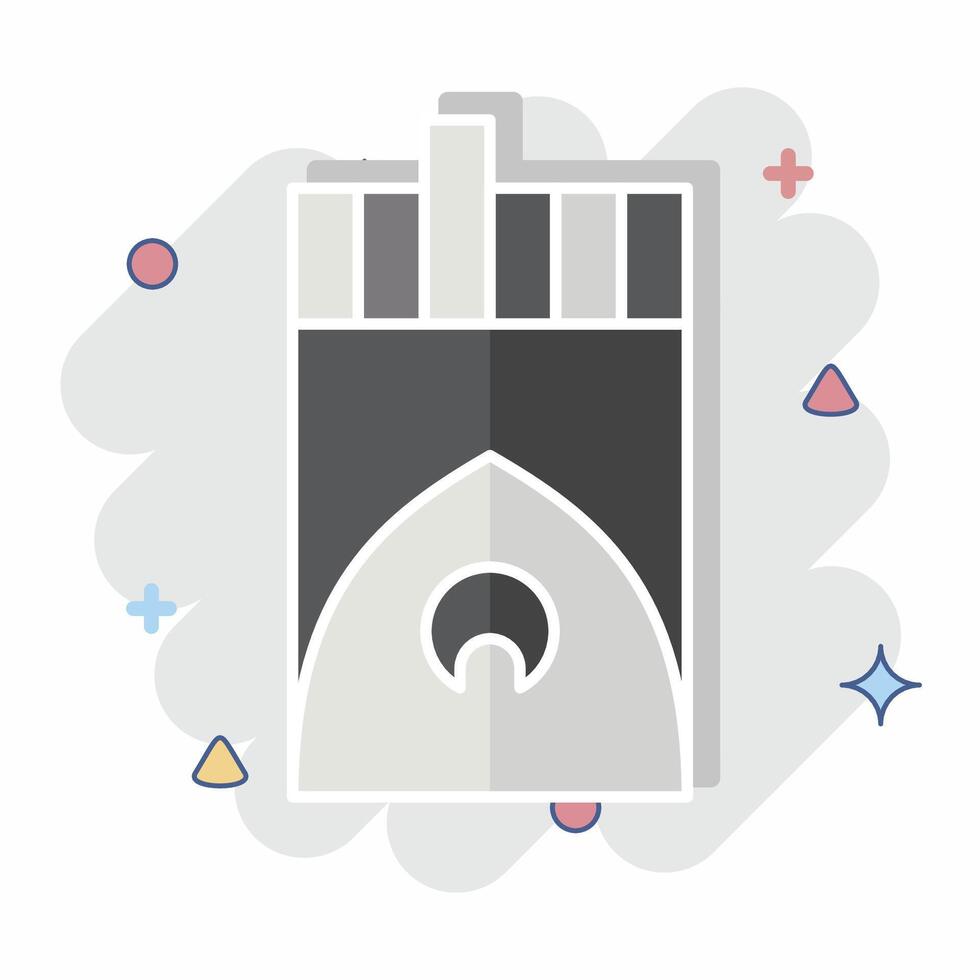 Icon Cigarette Pack. related to Smoking symbol. comic style. design editable vector