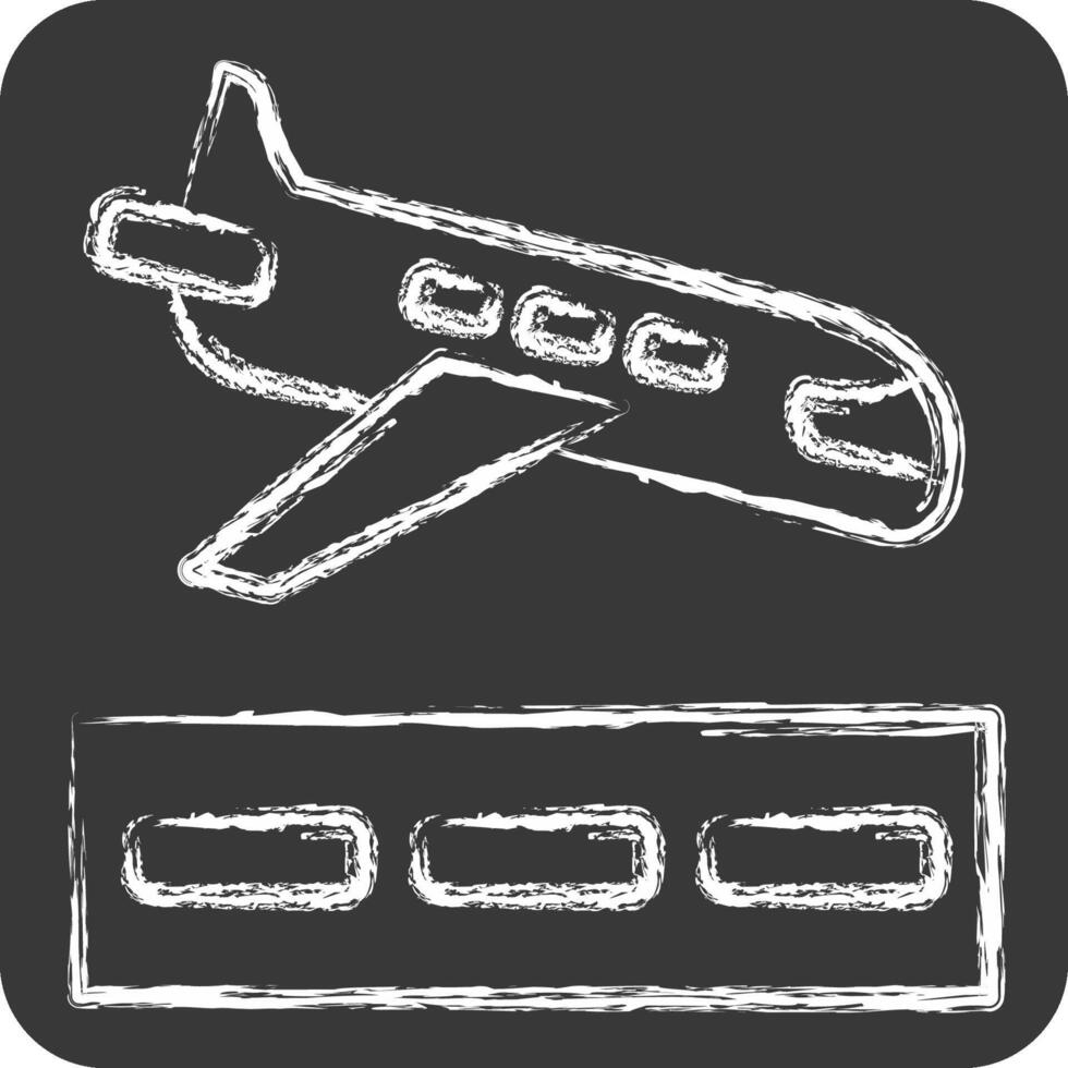 Icon Landing. related to Travel symbol. chalk Style. design editable vector