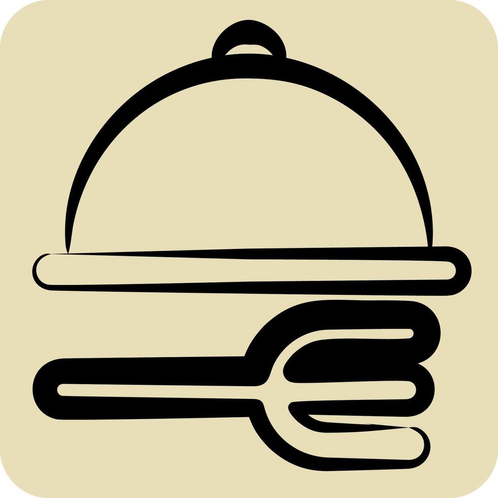 Icon Restaurant. related to Restaurant symbol. hand drawn style. design editable vector