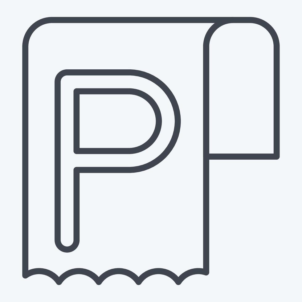Icon Invoice. related to Parking symbol. line style. design editable vector