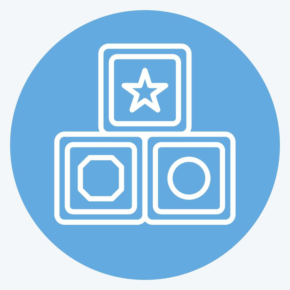 Icon Block. related to Kindergarten symbol. blue eyes style. design editable vector