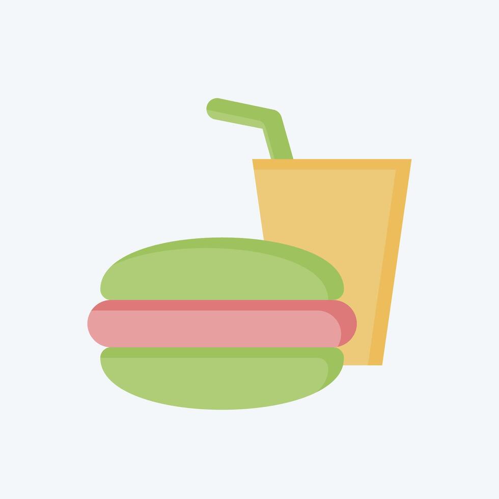 Icon Fast Food. related to Restaurant symbol. flat style. design editable vector