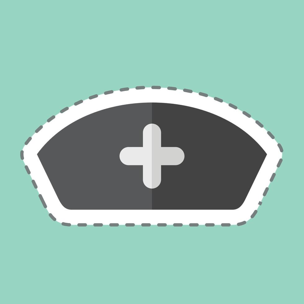 Sticker line cut Help. related to Retirement symbol. design editable vector