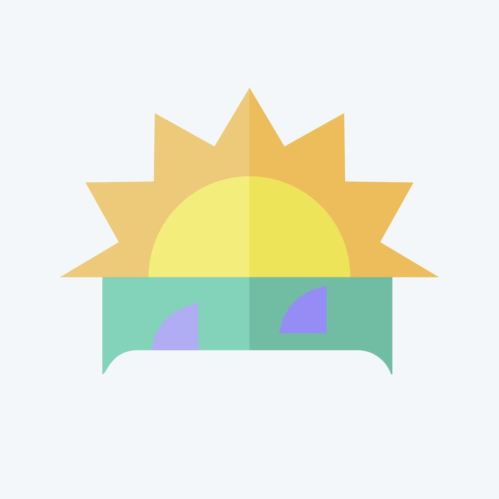 Icon Sunset. related to Summer symbol. flat style. design editable vector