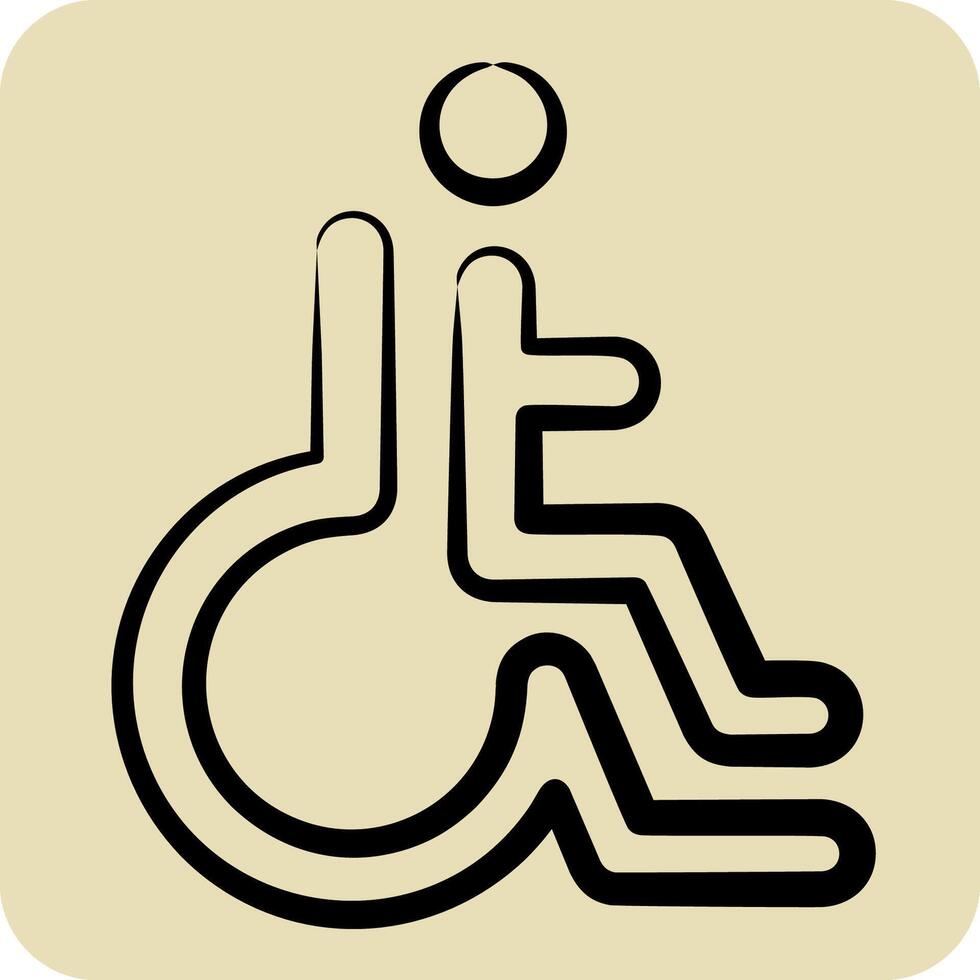 Icon Disabled. related to Parking symbol. hand drawn style. design editable vector