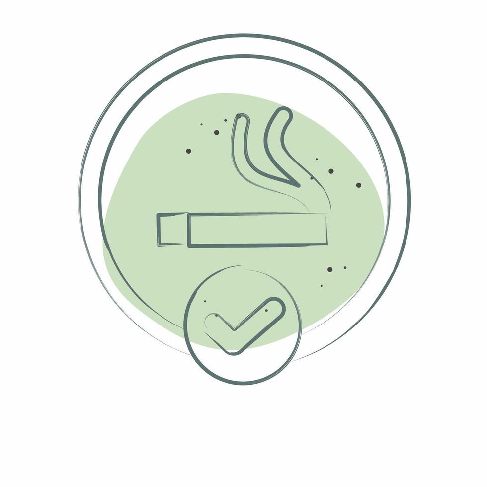 Icon Smoking Area. related to Smoking symbol. Color Spot Style. design editable vector