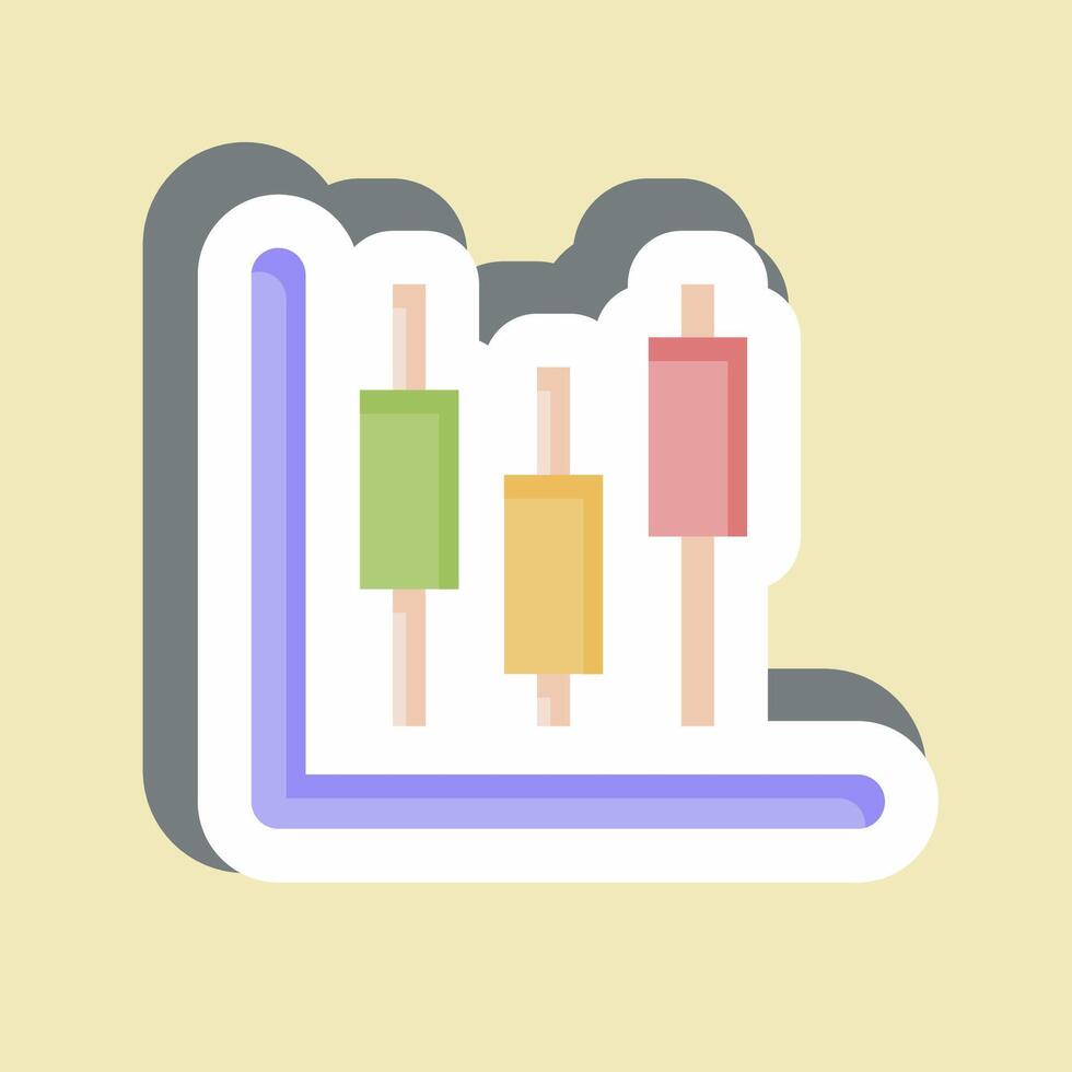 Sticker Stock Invesment. related to Savings symbol. design editable vector