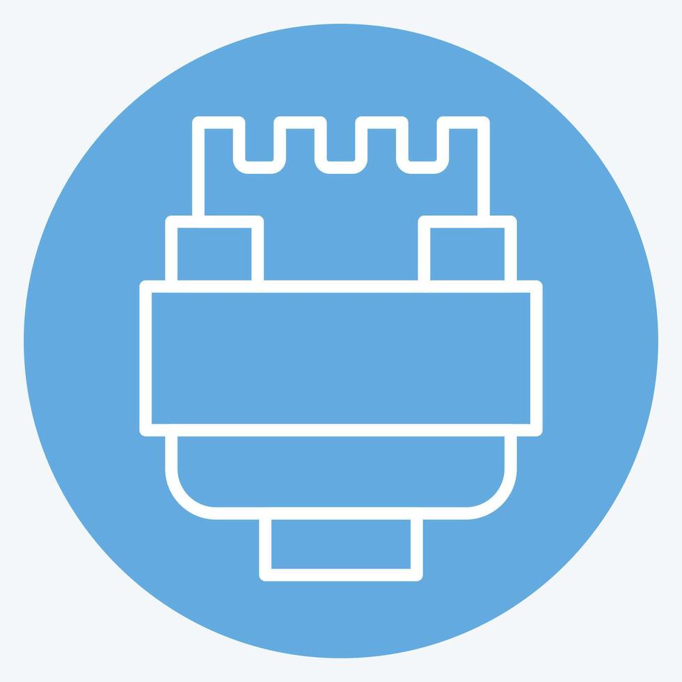 Icon Insulation. related to Vape symbol. blue eyes style. design editable vector