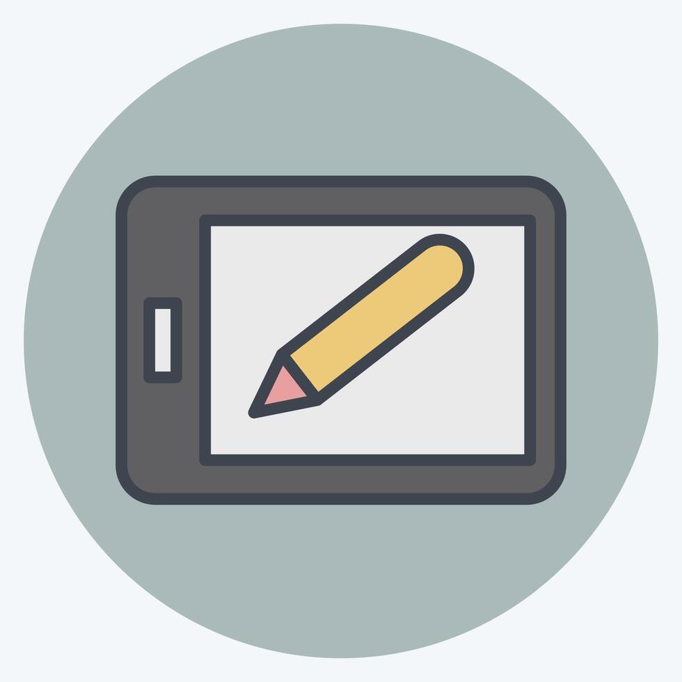 Icon Magic Slate. related to Kindergarten symbol. color mate style. design editable vector