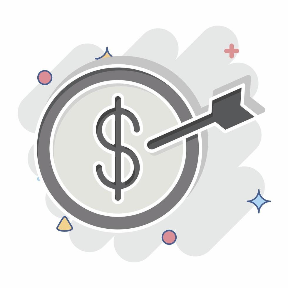 Icon Saving Goal. related to Savings symbol. comic style. design editable vector