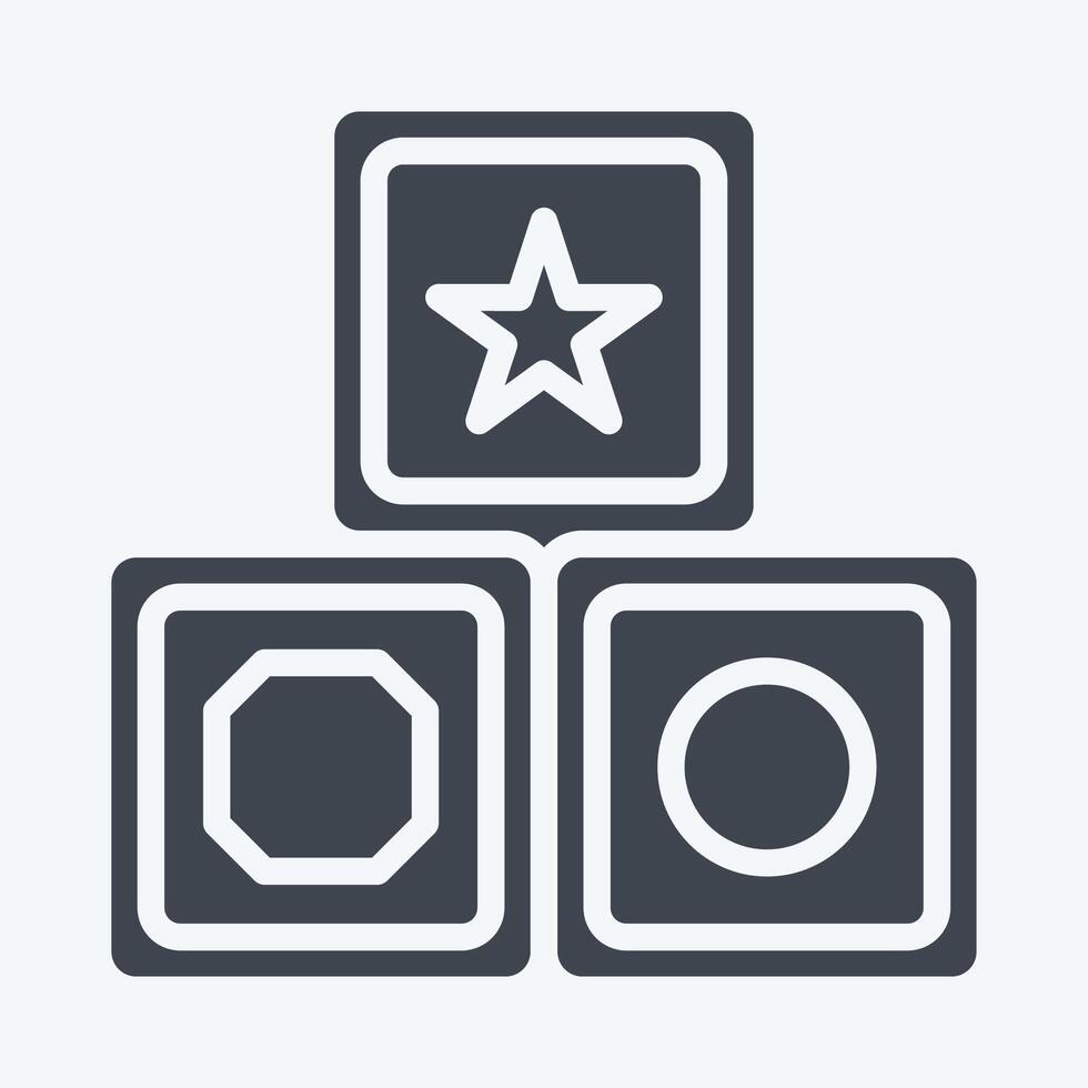 Icon Block. related to Kindergarten symbol. glyph style. design editable vector