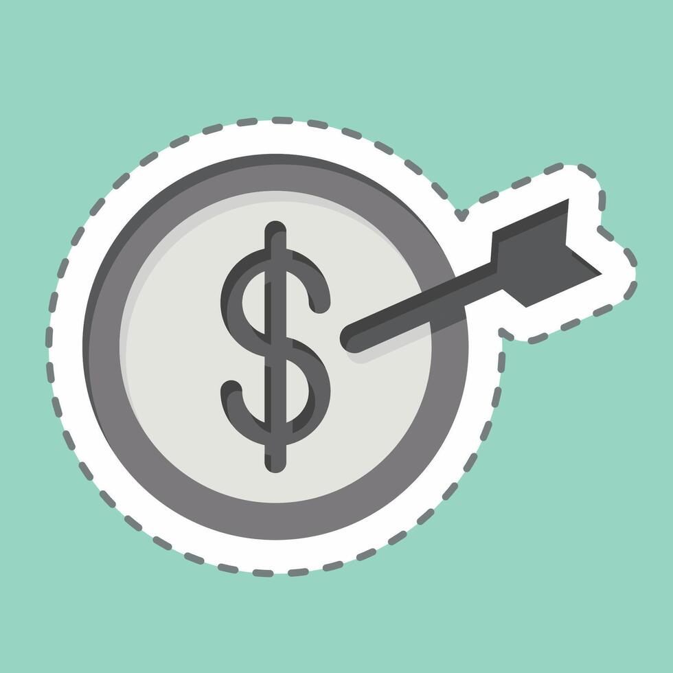 Sticker line cut Saving Goal. related to Savings symbol. design editable vector