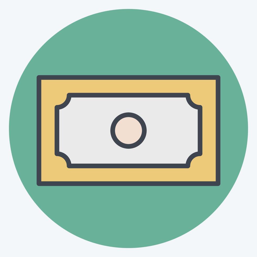 Icon Cash. related to Parking symbol. color mate style. design editable vector