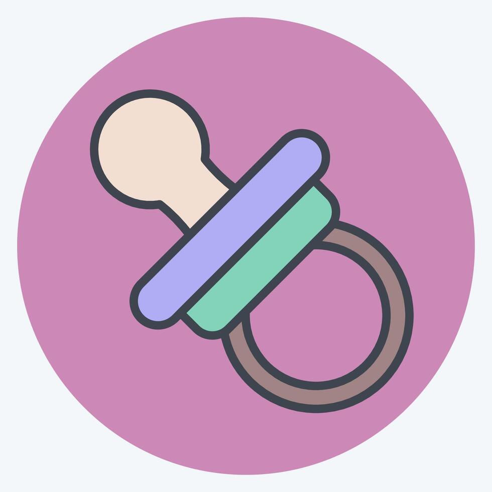 Icon Niplle Toy. related to Kindergarten symbol. color mate style. design editable vector