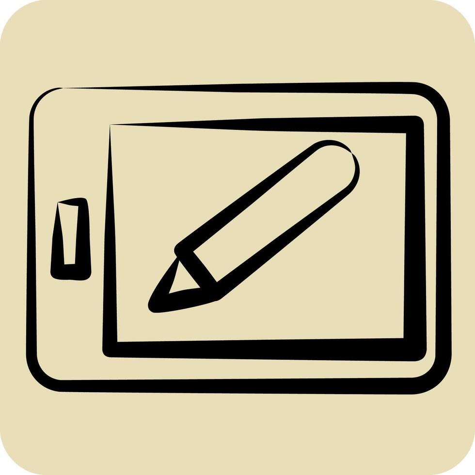 Icon Magic Slate. related to Kindergarten symbol. hand drawn style. design editable vector