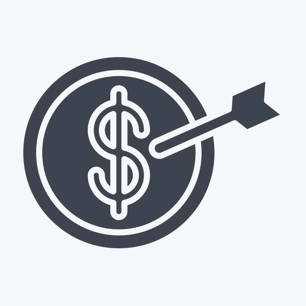 Icon Saving Goal. related to Savings symbol. glyph style. design editable vector
