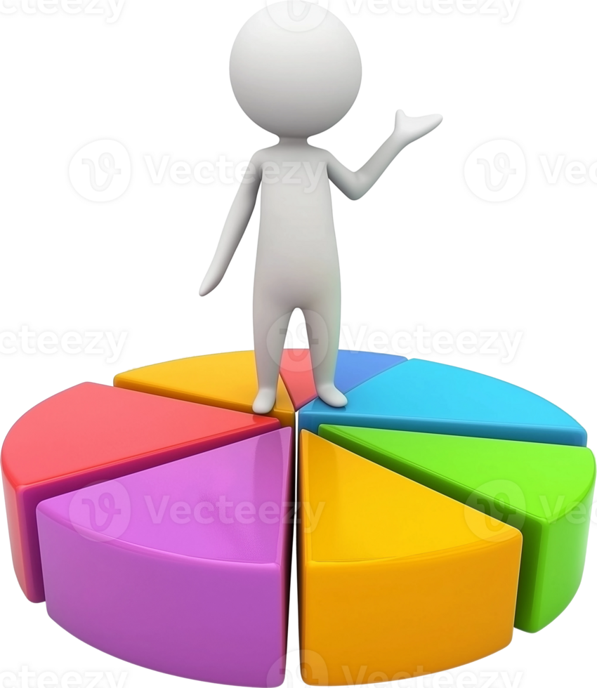 3d people on pie chart png