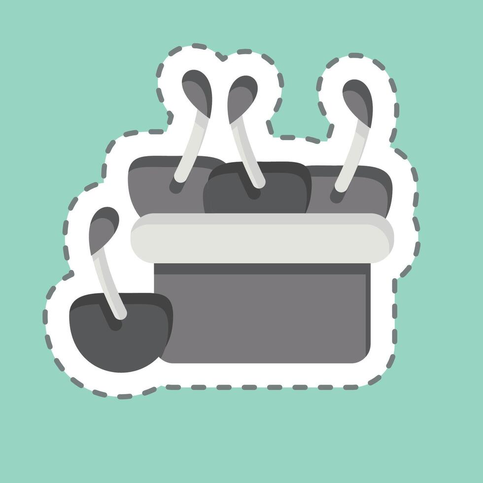 Sticker line cut Cherries. related to Summer symbol. design editable vector