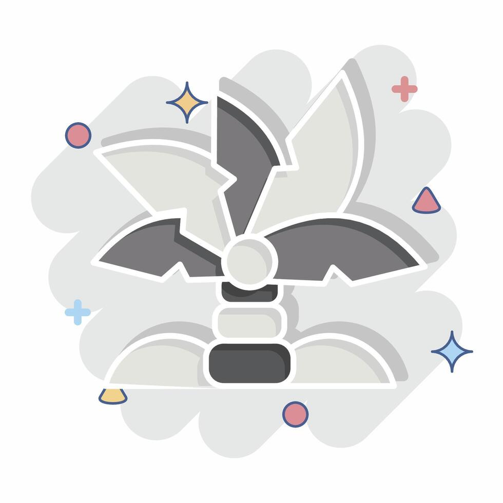 Icon Palm. related to Summer symbol. comic style. design editable vector