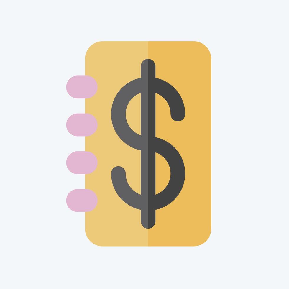 Icon Passbook. related to Savings symbol. flat style. design editable vector